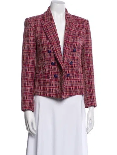 Pre-owned L'agence Plaid Print Blazer In Multi