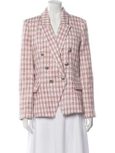 Pre-owned L'agence Plaid Print Blazer In Multi