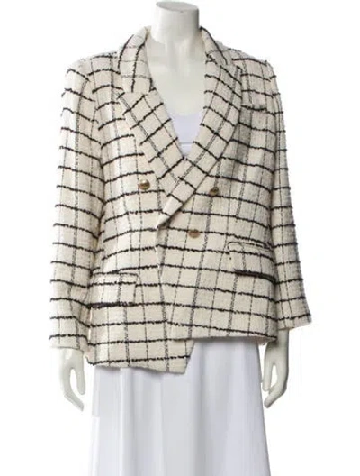 Pre-owned L'agence Plaid Print Blazer In Multi