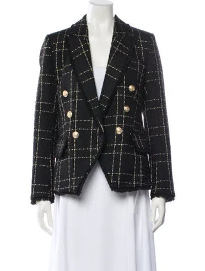 Pre-owned L'agence Plaid Print Blazer In Multi
