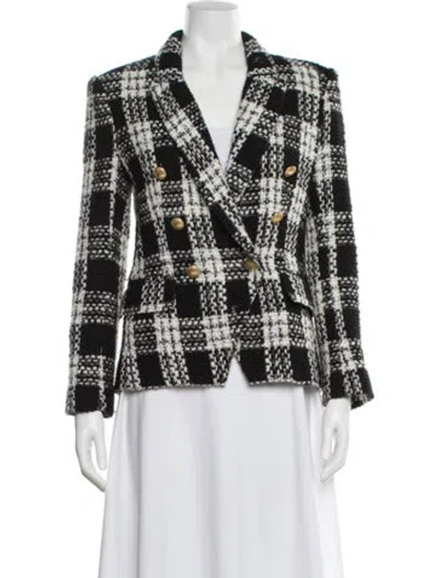 Pre-owned L'agence Plaid Print Blazer In Multi