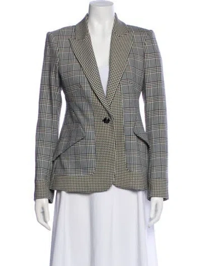 Pre-owned L'agence Plaid Print Blazer In Multi