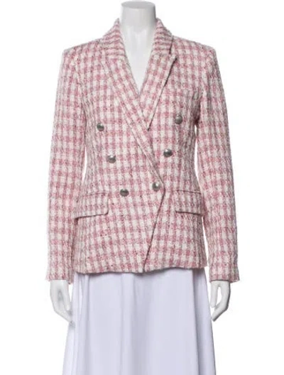 Pre-owned L'agence Plaid Print Blazer In Multi
