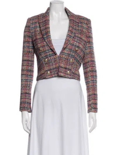 Pre-owned L'agence Plaid Print Blazer In Multi