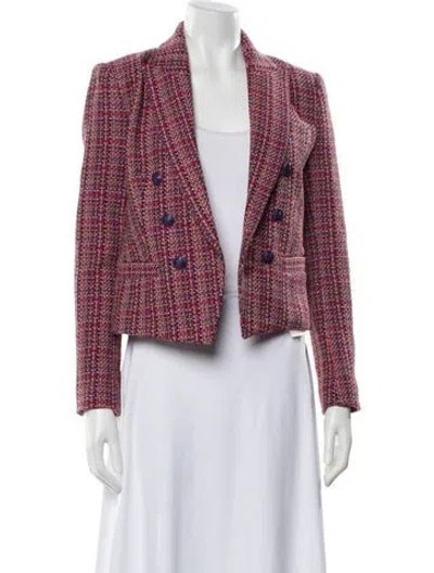Pre-owned L'agence Plaid Print Blazer In Multi