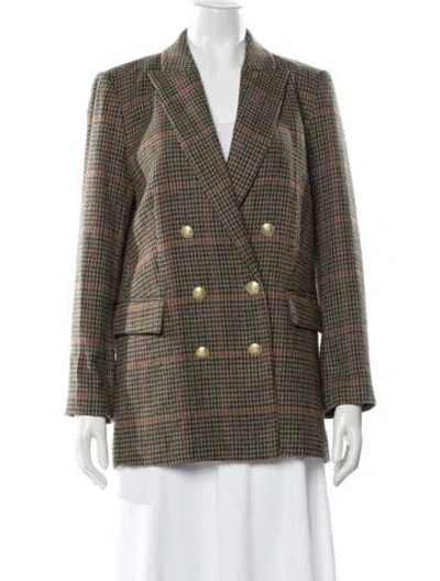 Pre-owned L'agence Plaid Print Blazer In Multi
