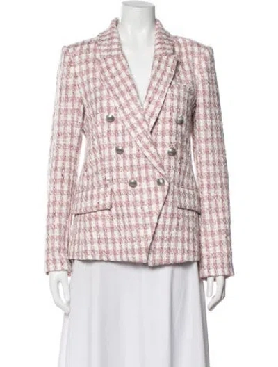 Pre-owned L'agence Plaid Print Blazer In Multi