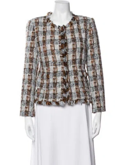 Pre-owned L'agence Plaid Print Blazer In Multi