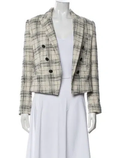 Pre-owned L'agence Plaid Print Blazer In Neutral