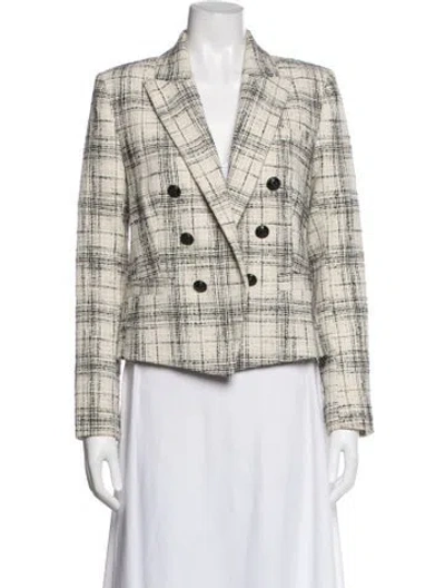 Pre-owned L'agence Plaid Print Blazer In Neutrals