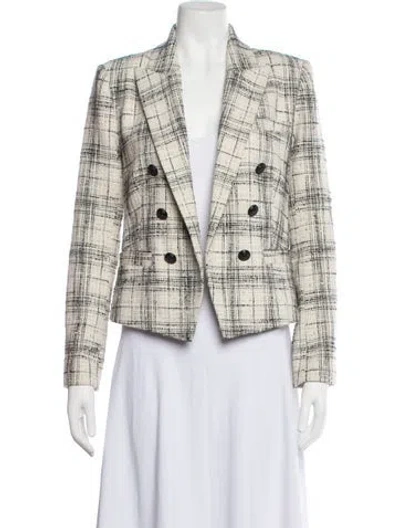 Pre-owned L'agence Plaid Print Blazer In Neutrals