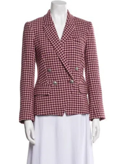 Pre-owned L'agence Plaid Print Blazer In Pink