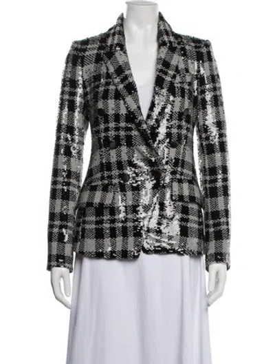 Pre-owned L'agence Plaid Print Blazer W/ Tags In Black