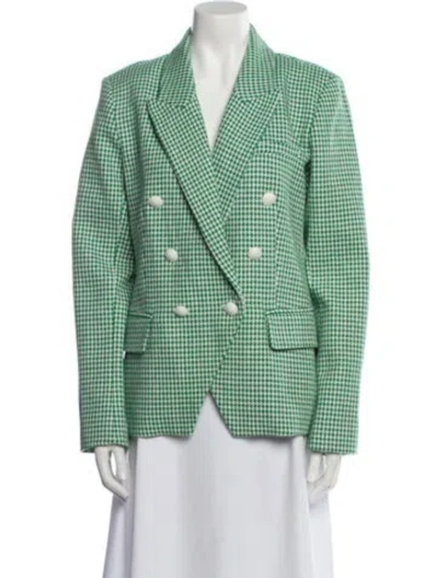 Pre-owned L'agence Plaid Print Blazer W/ Tags In Green