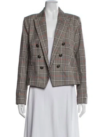 Pre-owned L'agence Plaid Print Blazer W/ Tags In Grey