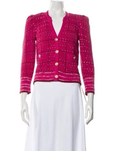 Pre-owned L'agence Plaid Print Blazer W/ Tags In Pink