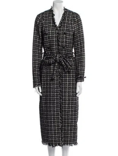 Pre-owned L'agence Plaid Print Coat In Black