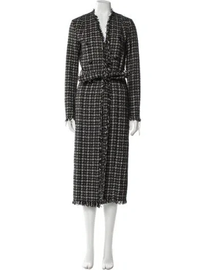 Pre-owned L'agence Plaid Print Coat In Black