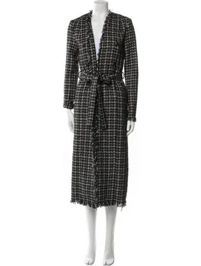 Pre-owned L'agence Plaid Print Coat In Black