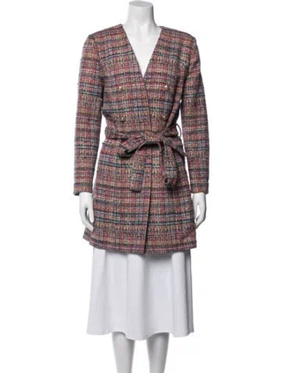 Pre-owned L'agence Plaid Print Coat In Multi