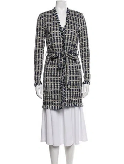 Pre-owned L'agence Plaid Print Coat In Neutral