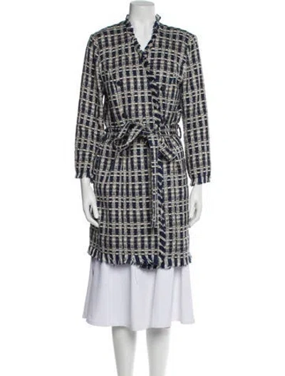 Pre-owned L'agence Plaid Print Jacket In Neutral