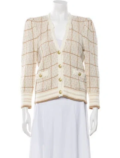 Pre-owned L'agence Plaid Print Jacket In Neutrals