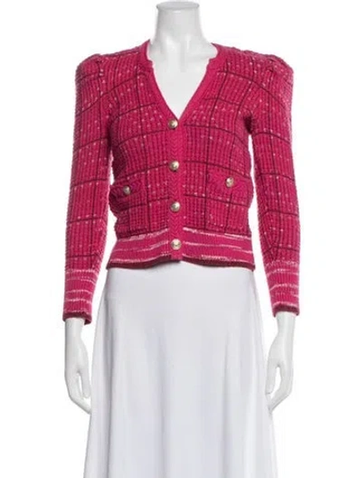 Pre-owned L'agence Plaid Print Jacket In Pink