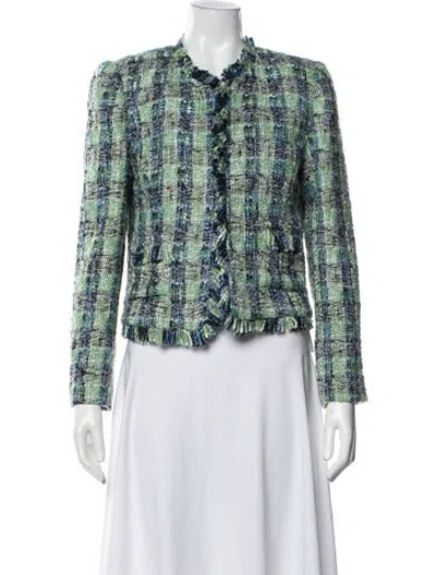 Pre-owned L'agence Plaid Print Jacket W/ Tags In Green