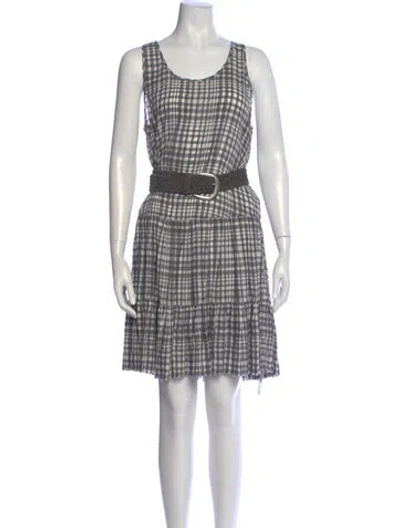 Pre-owned L'agence Plaid Print Knee-length Dress In Multi