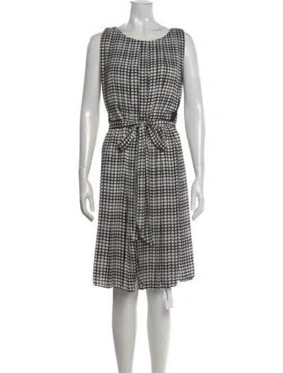 Pre-owned L'agence Plaid Print Knee-length Dress In Multi