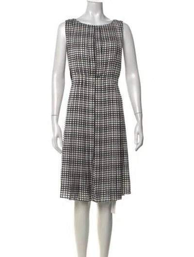 Pre-owned L'agence Plaid Print Knee-length Dress In Multi