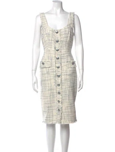 Pre-owned L'agence Plaid Print Knee-length Dress W/ Tags In Neutral