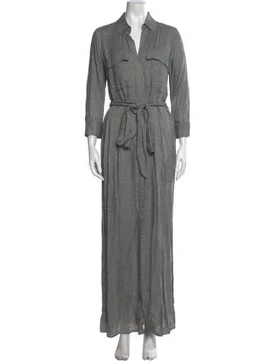 Pre-owned L'agence Plaid Print Long Dress W/ Tags In Black