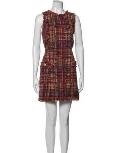 Pre-owned L'agence Plaid Print Mini Dress W/ Tags In Multi