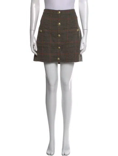 Pre-owned L'agence Plaid Print Mini Skirt In Pink