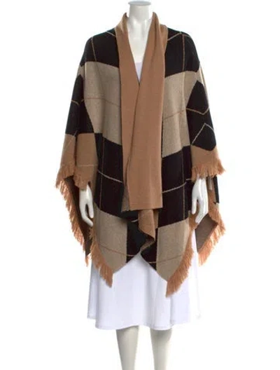 Pre-owned L'agence Plaid Print Open Front Sweater In Neutral