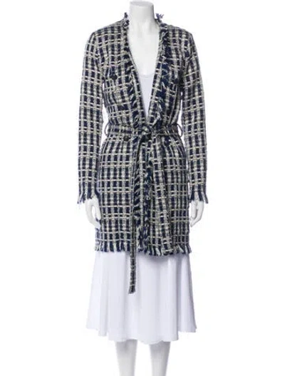 Pre-owned L'agence Plaid Print Peacoat