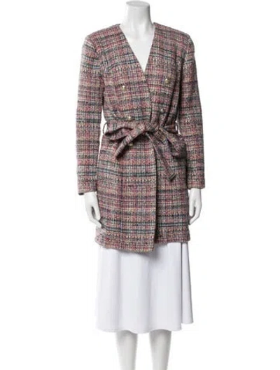 Pre-owned L'agence Plaid Print Peacoat In Multi