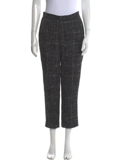 Pre-owned L'agence Plaid Print Straight Leg Pants In Gray