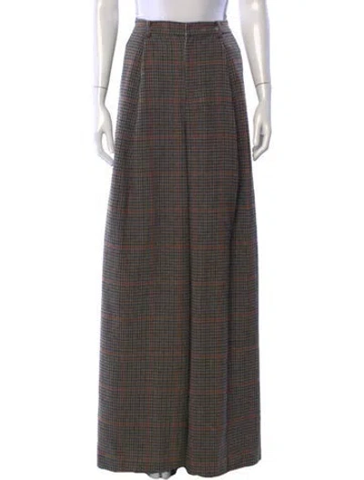 Pre-owned L'agence Plaid Print Wide Leg Pants W/ Tags In Multi