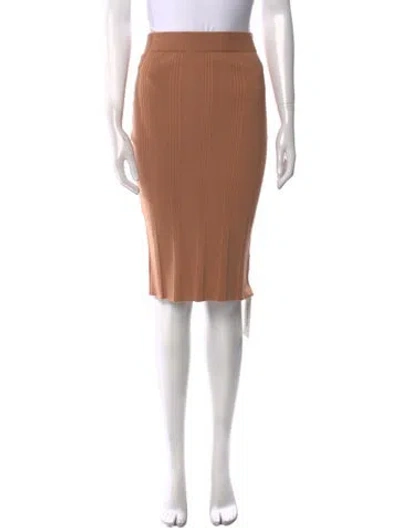 Pre-owned L'agence Pleated Accents Knee-length Skirt In Neutral