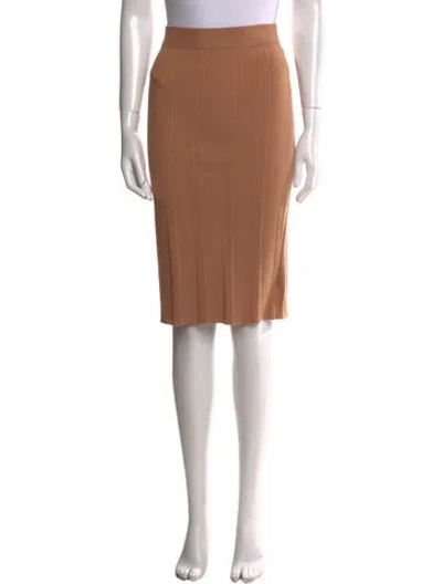 Pre-owned L'agence Pleated Accents Knee-length Skirt In Neutral