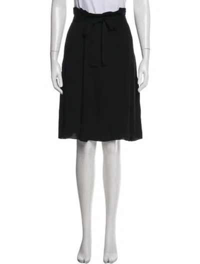 Pre-owned L'agence Pleated Accents Midi Length Skirt In Black