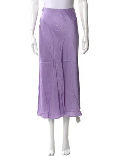 Pre-owned L'agence Pleated Accents Midi Length Skirt In Purple