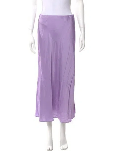 Pre-owned L'agence Pleated Accents Midi Length Skirt In Purple