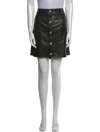 Pre-owned L'agence Pleated Accents Mini Skirt In Black