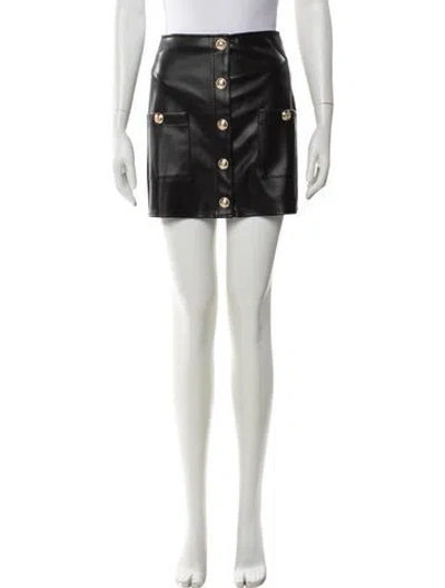 Pre-owned L'agence Pleated Accents Mini Skirt In Black