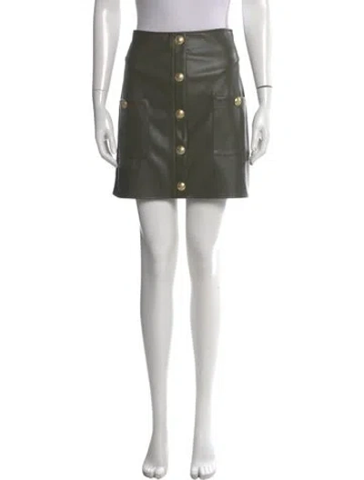Pre-owned L'agence Pleated Accents Mini Skirt In Black
