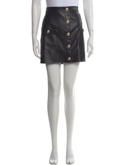Pre-owned L'agence Pleated Accents Mini Skirt In Black